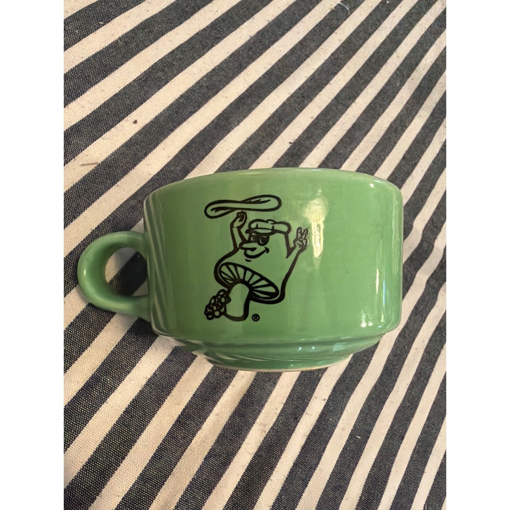 Mellow Mushroom Pizza Green Ceramic Coffee Mug Cup Souvenir Mascot Graphic